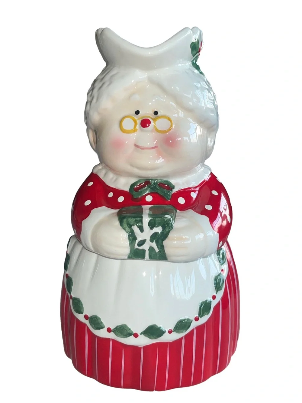 Mrs. Santa Ceramic Sugar & Creamer Set - Red and White Holiday Decor